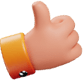 A 3D-rendered thumbs-up Like icon representing audience engagement and positive social interaction — used by New Branding Partner in branding visuals.